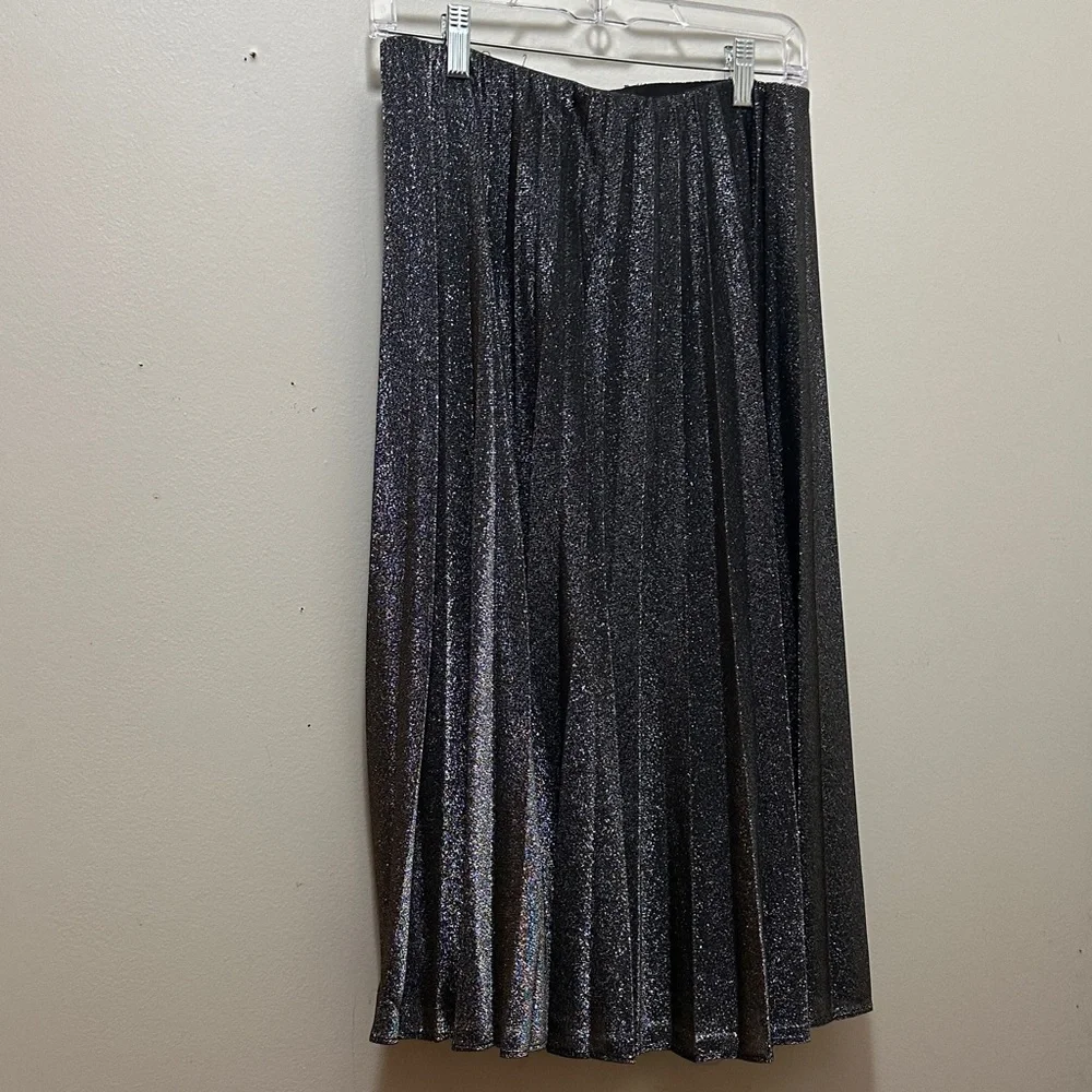 Worthington Shimmering Black A-Line Skirt